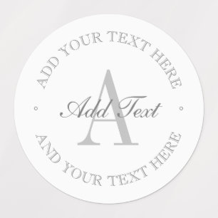 Simple Elegant White & Grey Monogram Waterproof