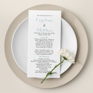 Simple elegant white pastel blue modern Program Programme