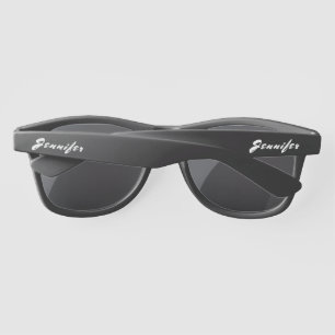 Simple Elegant White Personalised Name Custo Sunglasses