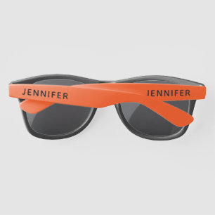 Simple Elegant White Personalised Name Custom Sunglasses