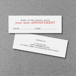 Simple Elegant White Red Beauty Appointment