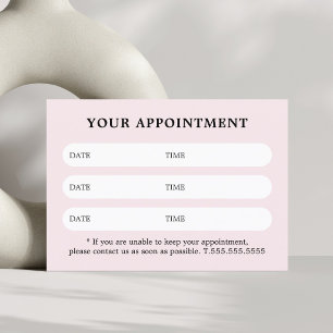Simple Elegant White Rose Beauty Salon Appointment Card