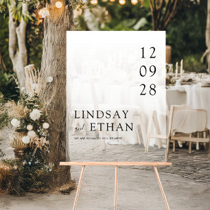Simple Elegant White Transparent Wedding Acrylic Sign