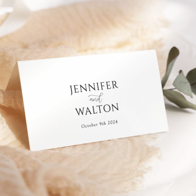 Simple Elegant white wedding Place Card (Creator Uploaded)