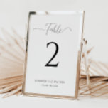 Simple Elegant white wedding Table Number<br><div class="desc">Coordinate your reception with Simple Elegant White Table Numbers. Maintain a consistent look with a white background, classic serif lettering, and personalised custom names, providing an elegant and organised touch to each table. These meticulously crafted table numbers add a sophisticated charm to your wedding decor, ensuring a seamless and refined...</div>