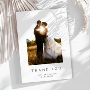 Simple Elegant white wedding  Thank You Card