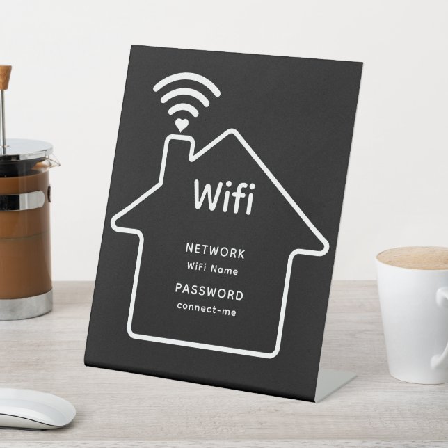 Simple Elegant Wifi Network Password Info Pedestal Sign (In SItu)