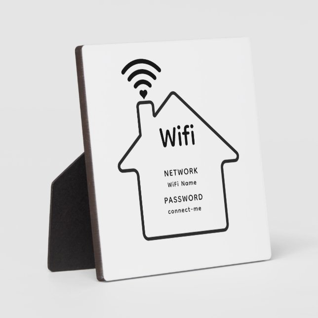 Simple Elegant Wifi Network Password Info Plaque (Front)