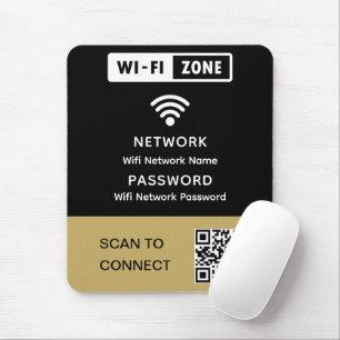 Simple Elegant Wifi QR Code Network Password  Mouse Pad