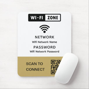 Simple Elegant Wifi QR Code Network Password  Mouse Pad
