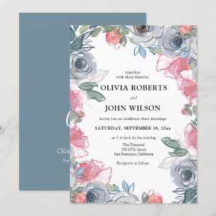 Simple Elegant Wildflower Wedding Invitation