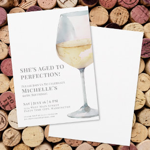 Simple Elegant Wine Birthday Party Invitation