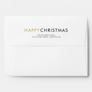 Simple Elegant Winter  Snowflakes Happy Christmas Envelope