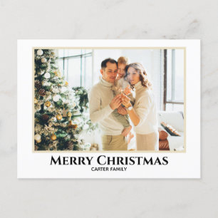 Simple Elegant with border Christmas postcard