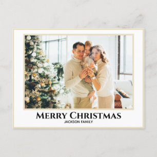 Simple Elegant with border Christmas postcard