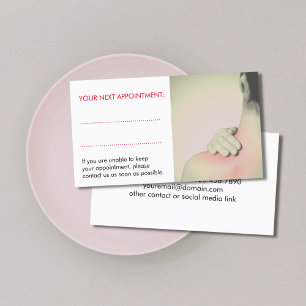 Simple Elegant Women Back Massage Appointment Card