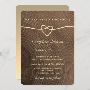 Simple Elegant Wood Wedding Invitation