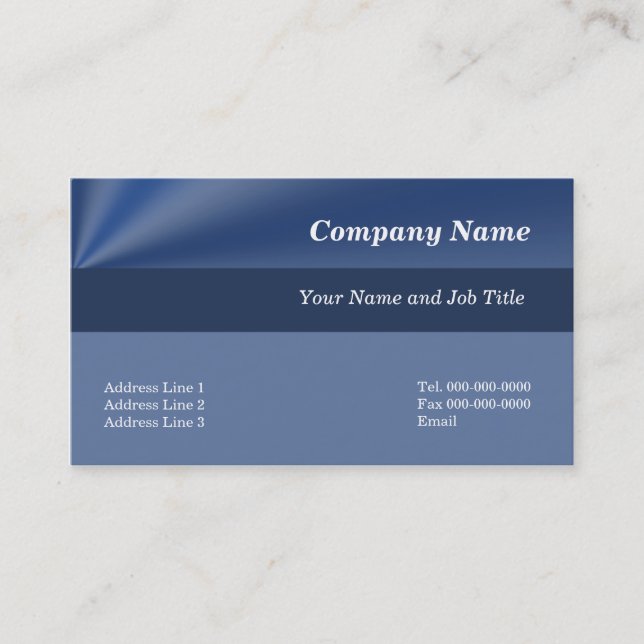 Simple Elelgance Blue Business Cards (Front)