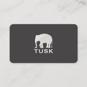 Simple Elephant Black Business Card