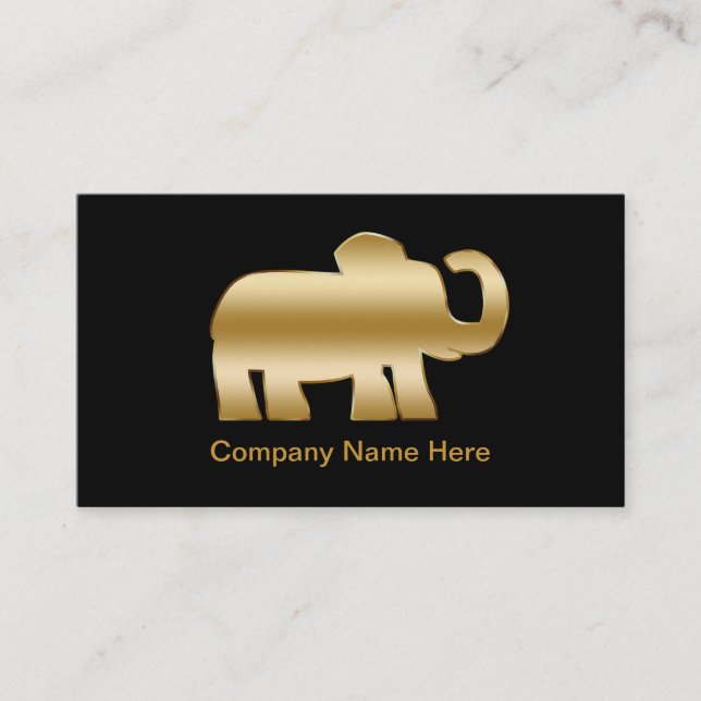 Simple Elephant Business Cards (Front)