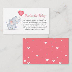 Simple Elephant & Heart Balloon Books for Baby Enclosure Card