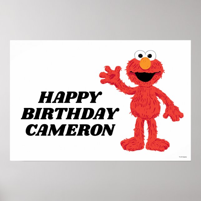 Simple Elmo 1st Birthday Poster (Front)
