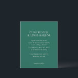Simple Emerald Green Modern Budget Wedding Invite<br><div class="desc">Modern wedding invitations featuring a clean and simple design with bold fonts.</div>