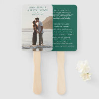 Simple Emerald Green Modern Wedding Program