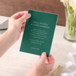 Simple Emerald Green Modern Wedding Vellum Invitations<br><div class="desc">Modern wedding invitations featuring a clean and simple design with bold fonts.</div>