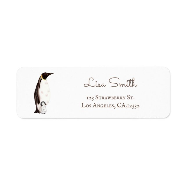 Simple Emperor Penguin Return Address (Front)