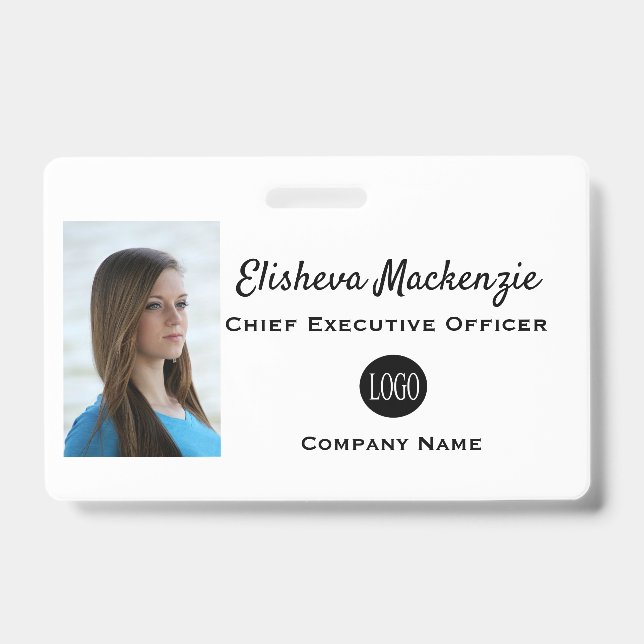 Simple Employee Badge Customizeable Name Tag ID Badge (Front)