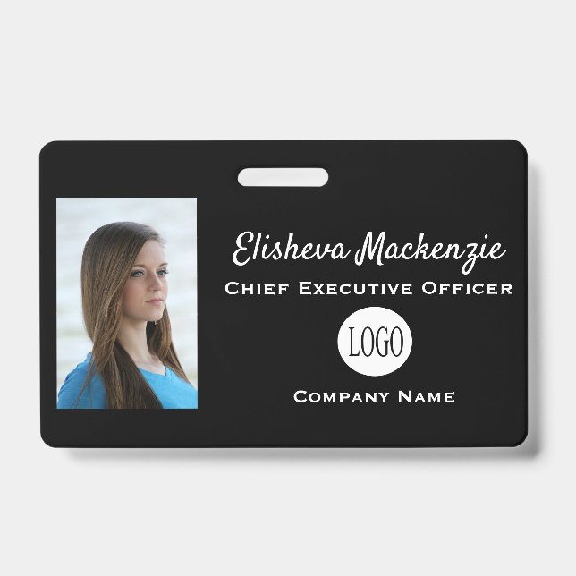 Simple Employee Badge Customizeable Name Tag ID Badge (Front)