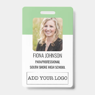 Simple Employee Logo Photo ID Barcode Badge