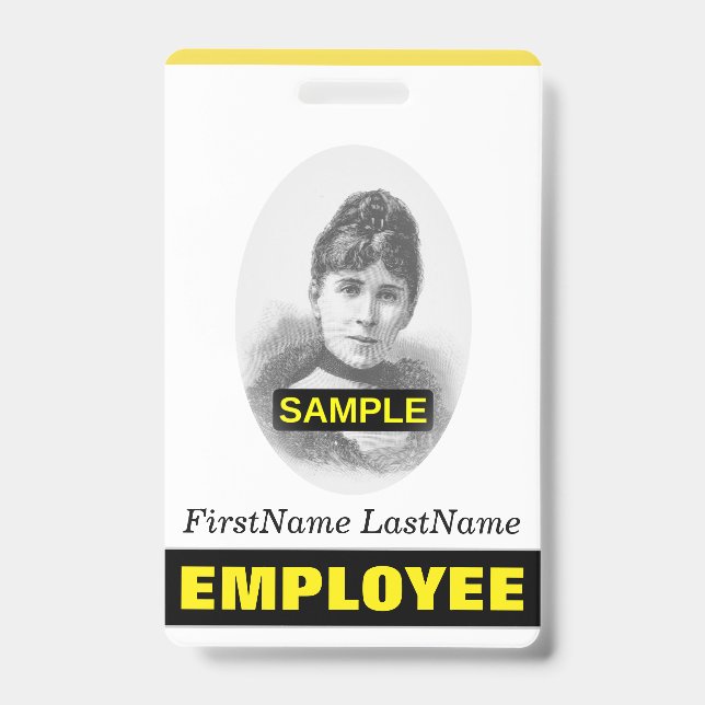 Simple Employee/Staff Portrait Badge ID Badge (Front)