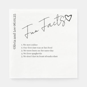 Simple Engagement Party Fun facts Name Wedding Napkin