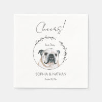 Simple English Bulldog Dog Wedding Cocktail