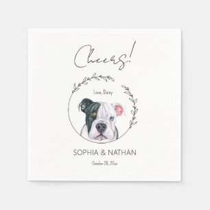 Simple English Bulldog Dog Wedding Cocktail Napkin