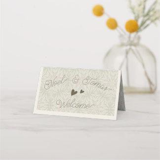 Simple Ethnic Style in Sage Green Colour Place Car Card