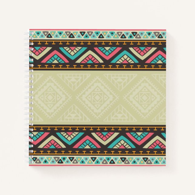 Simple Ethnic Tribal Tiki Pattern | Notebook (Front)