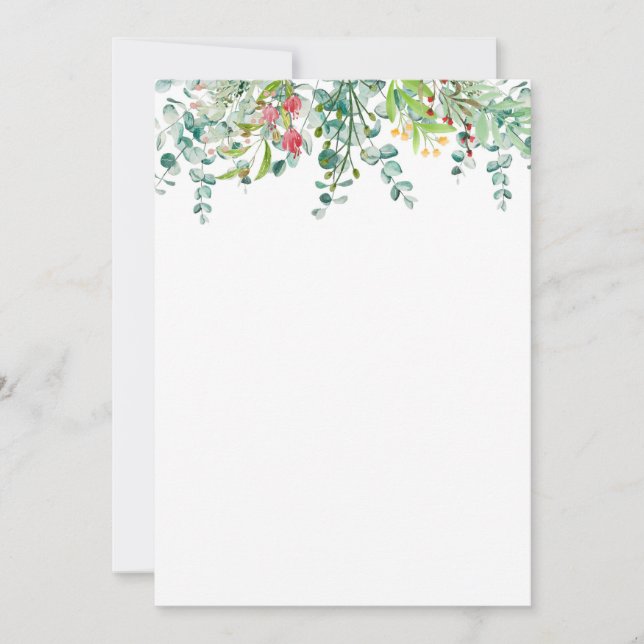 Simple Eucalyptus Blank Wedding  Invitation (Front)