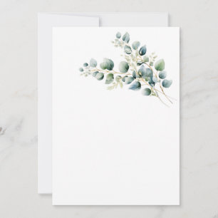 Simple Eucalyptus Blank Wedding Invitation