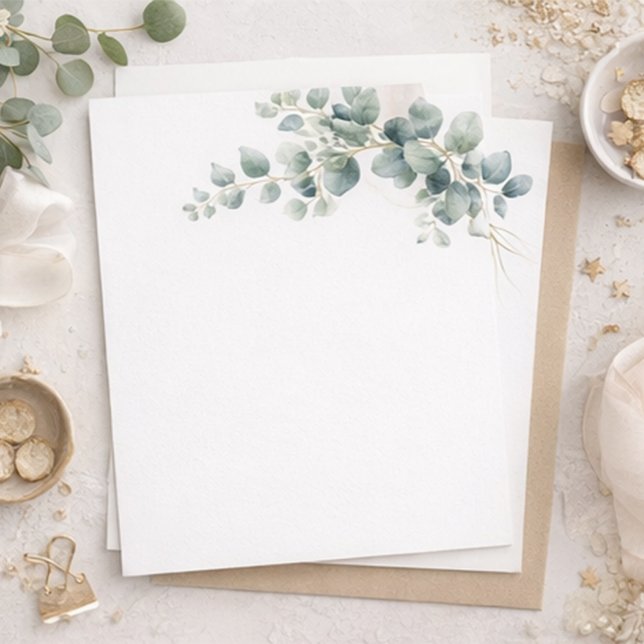 Simple Eucalyptus Blank Wedding  Invitation (Creator Uploaded)