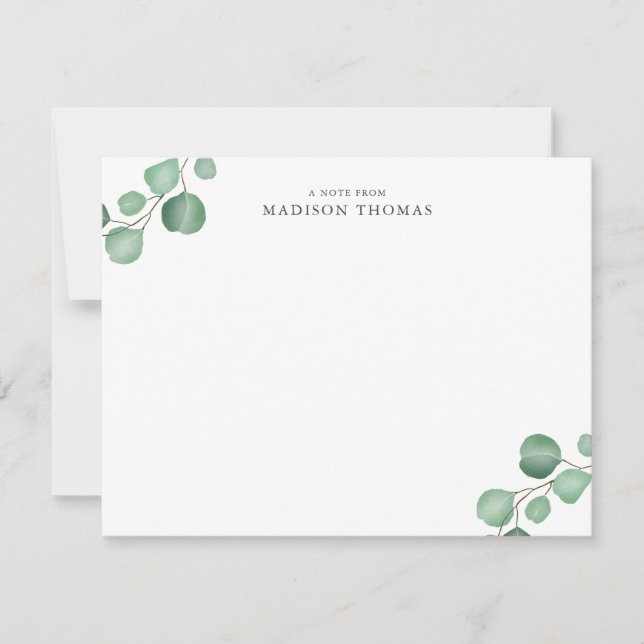 Simple Eucalyptus Classic Typography Card (Front)