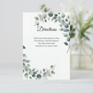 Simple Eucalyptus Directions Enclosure Card
