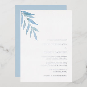 Simple Eucalyptus Dusty Blue Wedding Silver