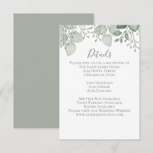 Simple Eucalyptus Greenery Foliage Details Enclosure Card