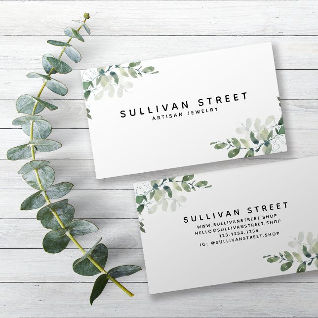 Simple Eucalyptus Greenery Jewellery  Business Card (Creator Uploaded)