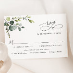 Simple Eucalyptus Greenery Meal Options RSVP Card<br><div class="desc">Designed to coordinate with our Boho Greenery wedding collection,  this customisable Meal Options RSVP card,  features a watercolor eucalyptus branch with calligraphy graphic text,  paired with a classy serif & modern sans font in black. Matching items available.</div>