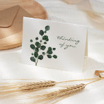 Simple Eucalyptus Greenery Sympathy Card<br><div class="desc">This design features a simple watercolor design of a eucalyptus branch and leaves,  with the words "thinking of you" in green handwriting script. Inside is the message "with deepest sympathy for your loss" in matching green script. Leave the text as is or customize it with your own personal message.</div>