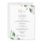 Simple Eucalyptus Greenery Wedding Menu Card